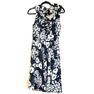 WHBM Black/White Floral Shift Dress Size 0
